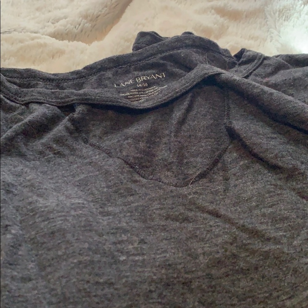Super Soft Charcoal cut out Lane Bryant Top